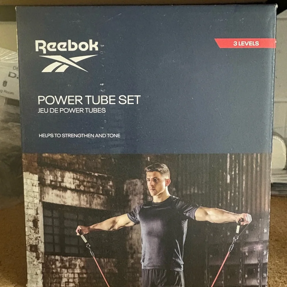 Reebok Resistance Tube Set - Navy and Red - Picture 1 of 2